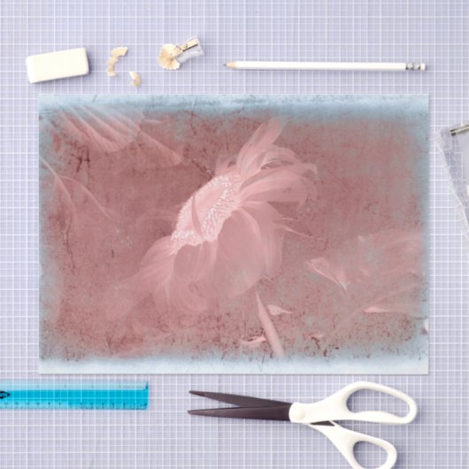 Zonnebloem Roze Antiek oude textuur Tissuepapier (Craft)