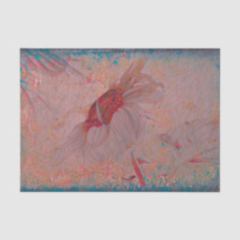 Zonnebloem Roze Blauwgroen  Mozaïek, Antiek Tissuepapier