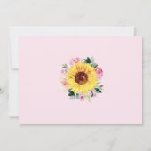 Zonnebloem Roze Bloemen 1e Verjaardag Fotofeestje Kaart (Achterkant)