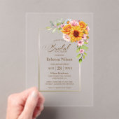 Zonnebloem Roze Bloemen Vrijgezellenfeest Acryl Uitnodigingen (Insitu (Draagbaar))