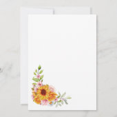 Zonnebloem Roze Bloemen Vrijgezellenfeest Kaart (Achterkant)