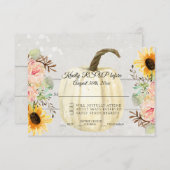 Zonnebloem Roze Bloemige Rustieke Pompoen Houten R Kaart (Voorkant / Achterkant)