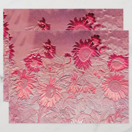 Zonnebloem Roze Bloemige Vintage Chic Ontwerp