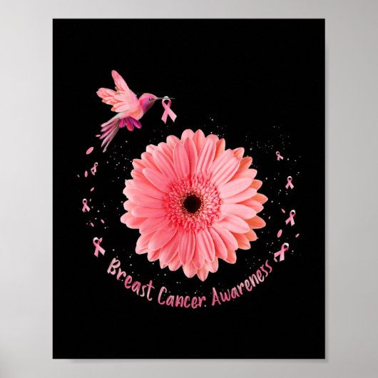 Zonnebloem Roze Borstkanker Aw Poster (Voorkant)