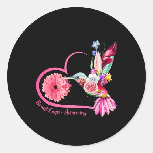 Zonnebloem Roze Borstkanker Aw Ronde Sticker (Voorkant)