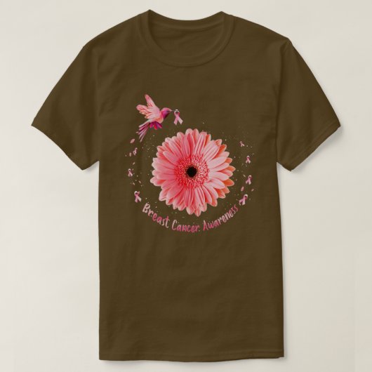 Zonnebloem Roze Borstkanker Aw T-shirt (Design voorkant)