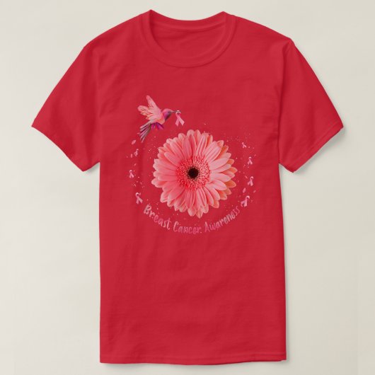 Zonnebloem Roze Borstkanker Aw T-shirt (Design voorkant)