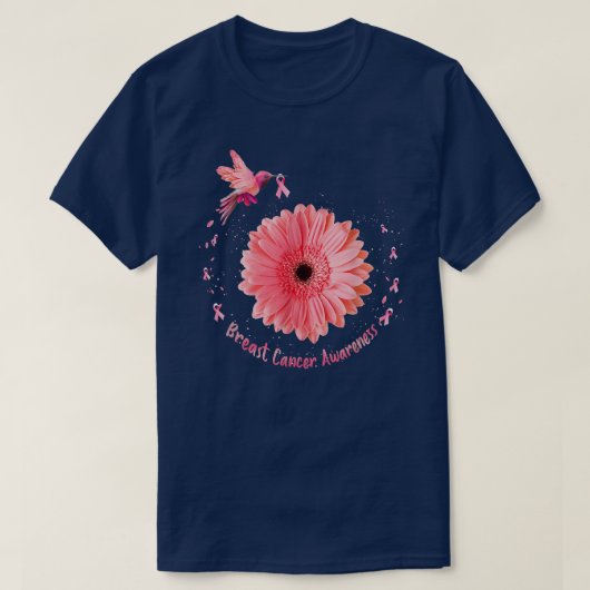 Zonnebloem Roze Borstkanker Aw T-shirt (Design voorkant)