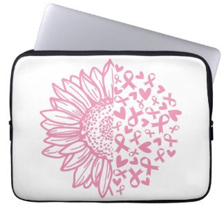 Zonnebloem roze Borstkanker Awareness Laptop Sleeve