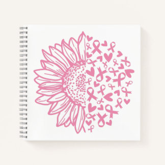 Zonnebloem roze Borstkanker Awareness Notitieboek