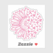 Zonnebloem roze Borstkanker Awareness Sticker (Vel)