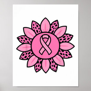 Zonnebloem Roze Borstkanker Awareness Wome Poster