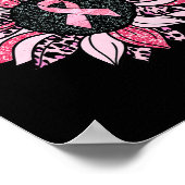 Zonnebloem Roze Borstkanker Bewustheid Vrouwen War Poster (Hoek)