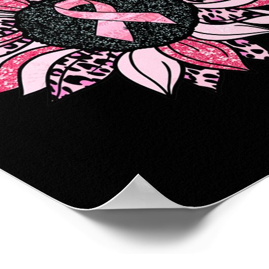 Zonnebloem Roze Borstkanker Bewustheid Vrouwen War Poster (Hoek)