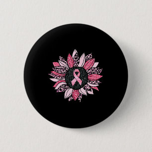 Zonnebloem Roze Borstkanker Bewustheid Vrouwen War Ronde Button 5,7 Cm