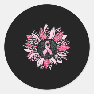 Zonnebloem Roze Borstkanker Bewustheid Vrouwen War Ronde Sticker
