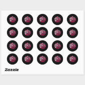 Zonnebloem Roze Borstkanker Bewustheid Vrouwen War Ronde Sticker (Vel)