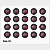Zonnebloem Roze Borstkanker Bewustheid Vrouwen War Ronde Sticker (Vel)
