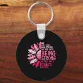 Zonnebloem Roze Borstkanker Bewustheid Vrouwen War Sleutelhanger (Voorkant)