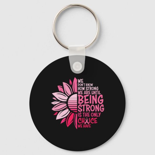 Zonnebloem Roze Borstkanker Bewustheid Vrouwen War Sleutelhanger (Voorkant)