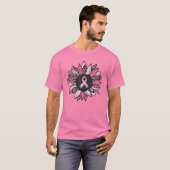 Zonnebloem Roze Borstkanker Bewustheid Vrouwen War T-shirt (Voorkant volledig)