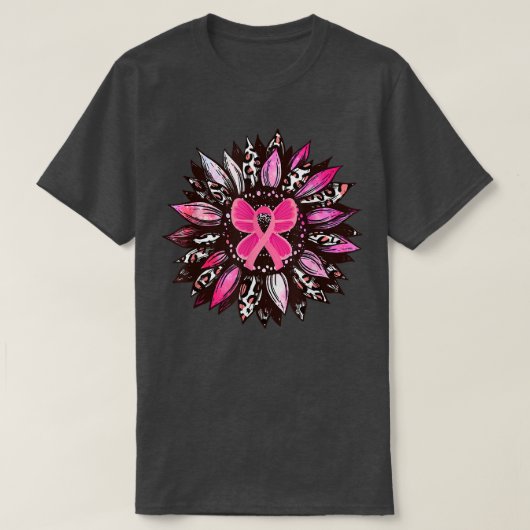 Zonnebloem Roze Borstkanker Bewustheid Vrouwen War T-shirt (Design voorkant)