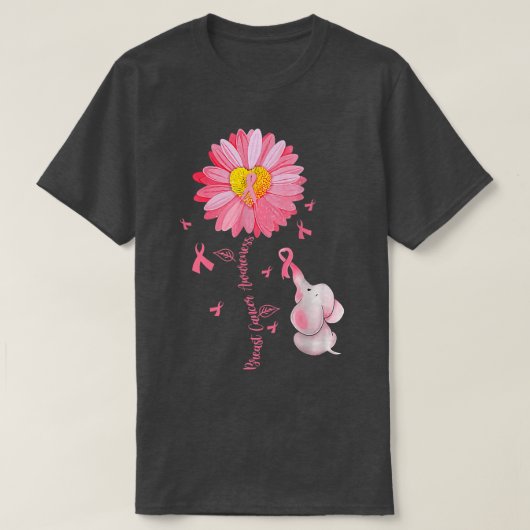 Zonnebloem Roze Borstkanker - Zonnebloem T-shirt (Design voorkant)