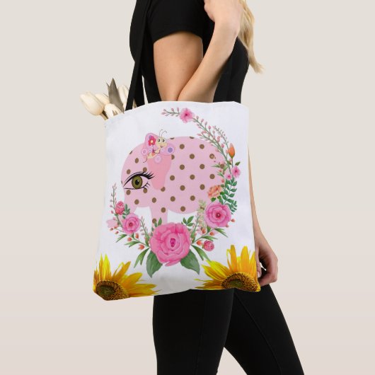Zonnebloem Roze Canvas tas (Dichtbij)