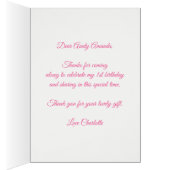 Zonnebloem Roze Floral Birthday Hartelijk dank (Binnen (Rechts))