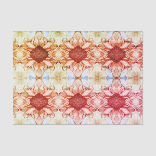 Zonnebloem Roze Floral Waterverf Rustige kunst Tissuepapier (Voorkant)