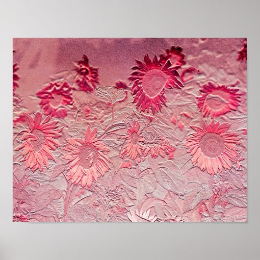 Zonnebloem Roze Florence  ontwerp Poster (Voorkant)