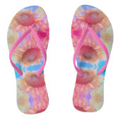 Zonnebloem Roze Geel Blauw Boho Floral Pattern Teenslippers (Voetbed)