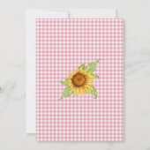 Zonnebloem Roze Gingham Baby Q Barbecue Uitnodigin Kaart (Achterkant)