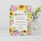 Zonnebloem — Roze hydrangeas Shower Kaart (Staand voorkant)