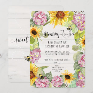 Zonnebloem — Roze hydrangeas Shower Kaart