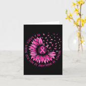 Zonnebloem Roze lint Butterfly Breast Cancer Awar Kaart (Gele Bloem)