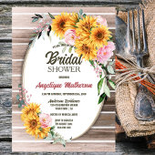 Zonnebloem Roze Ovaal Vrijgezellenfeest van hout Kaart