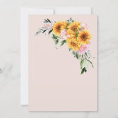 Zonnebloem Roze Ovale bruiloft Save The Date (Achterkant)