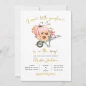 Zonnebloem Roze pompoen Baby shower Uitnodiging (Voorkant)