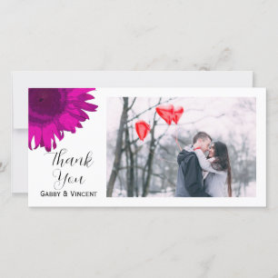 Zonnebloem Roze Pop Art Dankjewel Fotokaart Bedankkaart