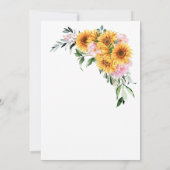 Zonnebloem Roze Roos Trouwen Save The Date (Achterkant)