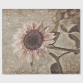  zonnebloem Roze Sepia Brown Rustic Textuur Cadeaupapier (Vlak)