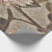  zonnebloem Roze Sepia Brown Rustic Textuur Cadeaupapier (Hoek)