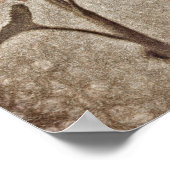  zonnebloem Roze Sepia Brown Rustic Textuur Poster (Hoek)