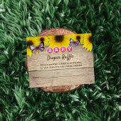 Zonnebloem Roze Vlinder Baby shower Luier Raffle Informatiekaartje