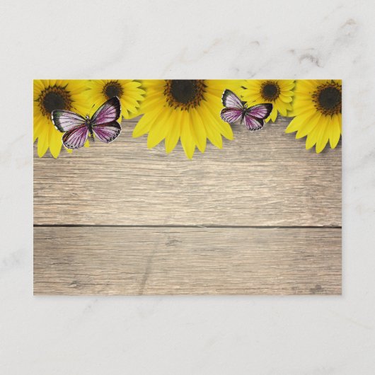 Zonnebloem Roze Vlinder Baby shower Luier Raffle Informatiekaartje (Achterkant)