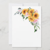 Zonnebloem Roze Vrijgezellenfeest Kaart (Achterkant)