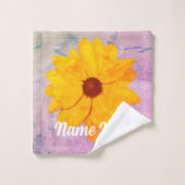 Zonnebloem  roze washandje (Wasdoekje)