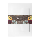 Zonnebloem Rozen Barn Wood Rustic Wedding Uitnodigingen Wikkel (Voorkant Voorbeeld)