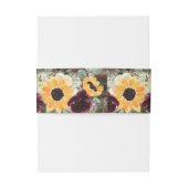 Zonnebloem Rozen Barn Wood Rustic Wedding Uitnodigingen Wikkel (Achterkant Voorbeeld)